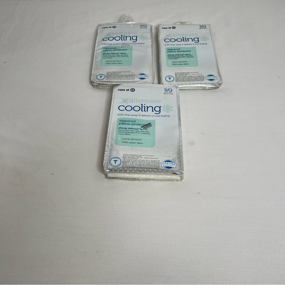 Allerease Zippered Pillow Protector - Cooling S/Q Allergy Defense- 3 Pack - Picture 1 of 3